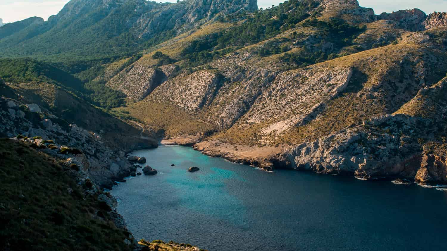 Aerial photo of Cala Bóquer in Pollensa