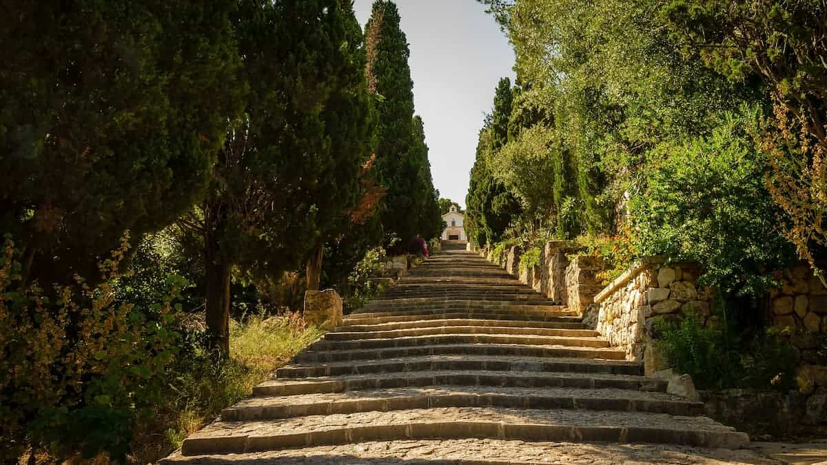 Escaleras del Calvari en Pollenca, Mallorca