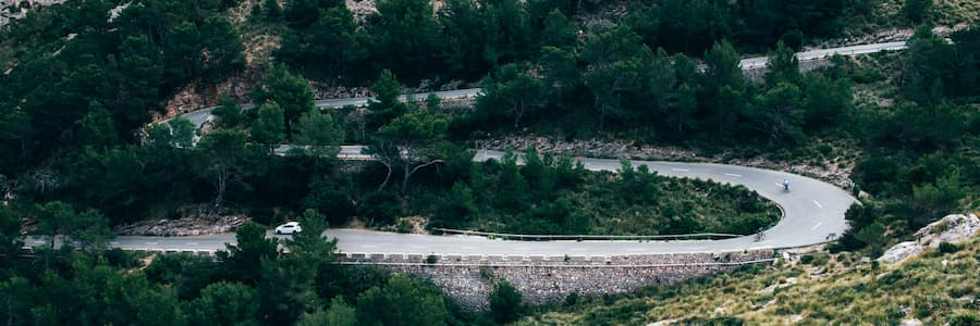 Carretera de Mallorca sinuosa