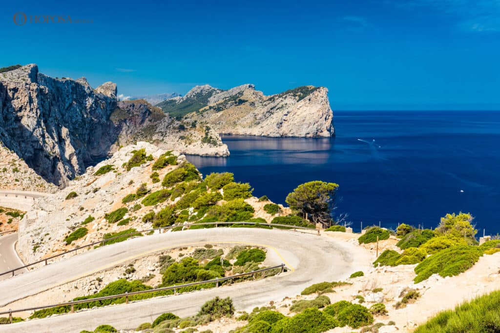 Formentor Road next to the sea