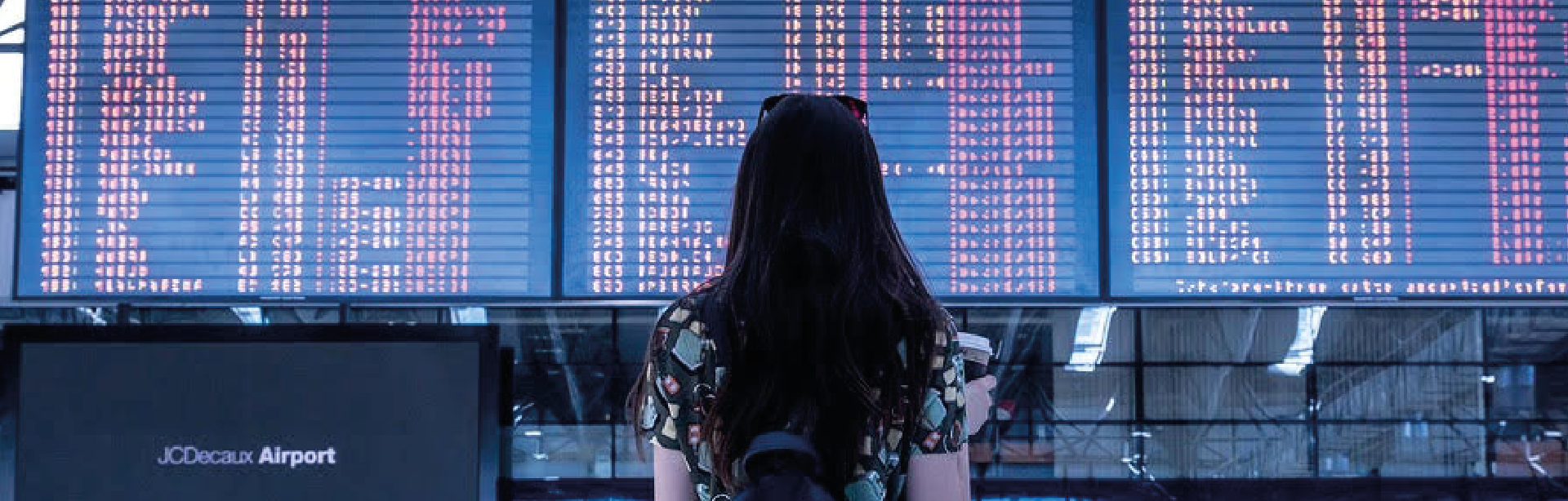 Woman checking the destinations
