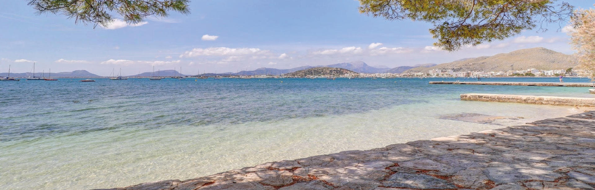 Fine sandy beach of the Bay of Pollensa